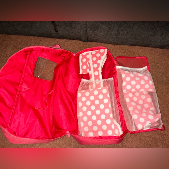 Pink Doll Transport Case w/ Bed & Bedding for 18” Dolls Fits American Girl Doll - Picture 2 of 5